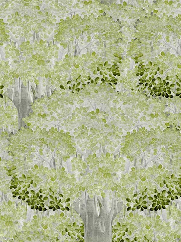 Savage Leaves fabric in green grey color - pattern number WP20445 - by Mind the Gap in the Compendium collection