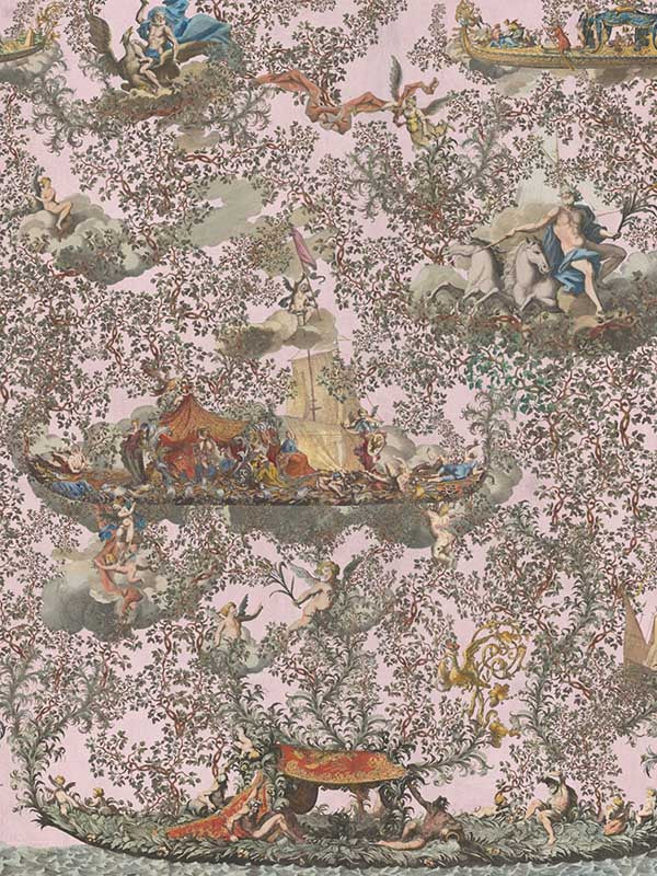 Journey To Eden fabric in pink grey brown green color - pattern number WP20457 - by Mind the Gap in the Compendium collection