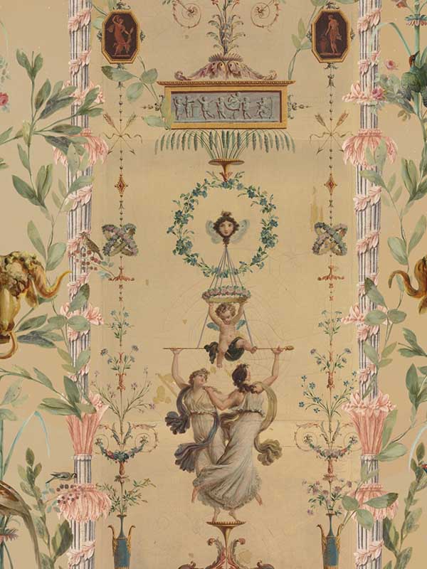 Dancing Graces fabric in sepia pink green brown color - pattern number WP20460 - by Mind the Gap in the Compendium collection