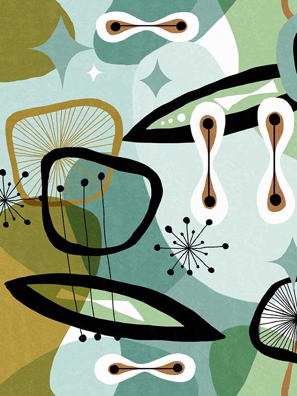 Century Elements fabric in green color - pattern number WP20530 - by Mind the Gap in the Compendium collection