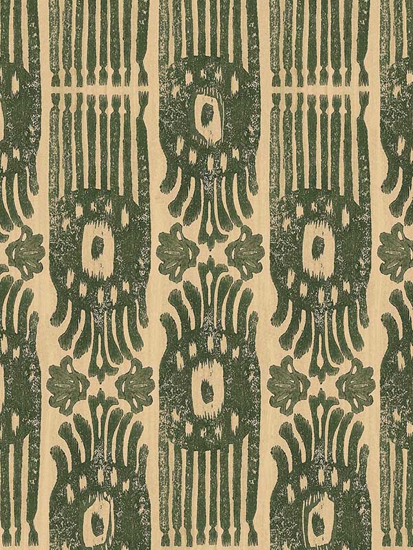 Tribal Ikat wallpaper in myrtle green taupe color - pattern number WP30112 - by Mind the Gap in the Compendium Volume 2 collection