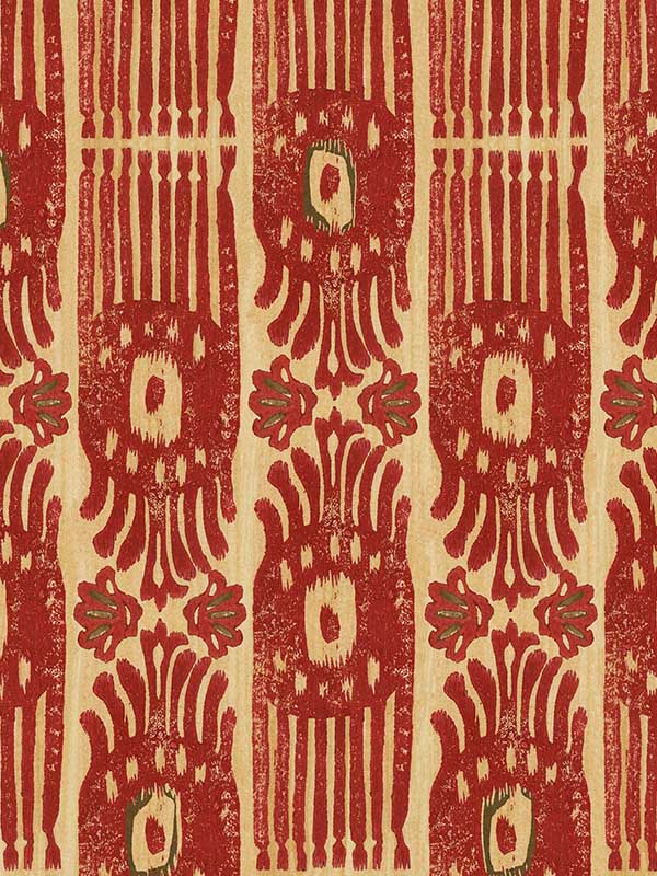 Tribal Ikat wallpaper in lava red taupe color - pattern number WP30114 - by Mind the Gap in the Compendium Volume 2 collection