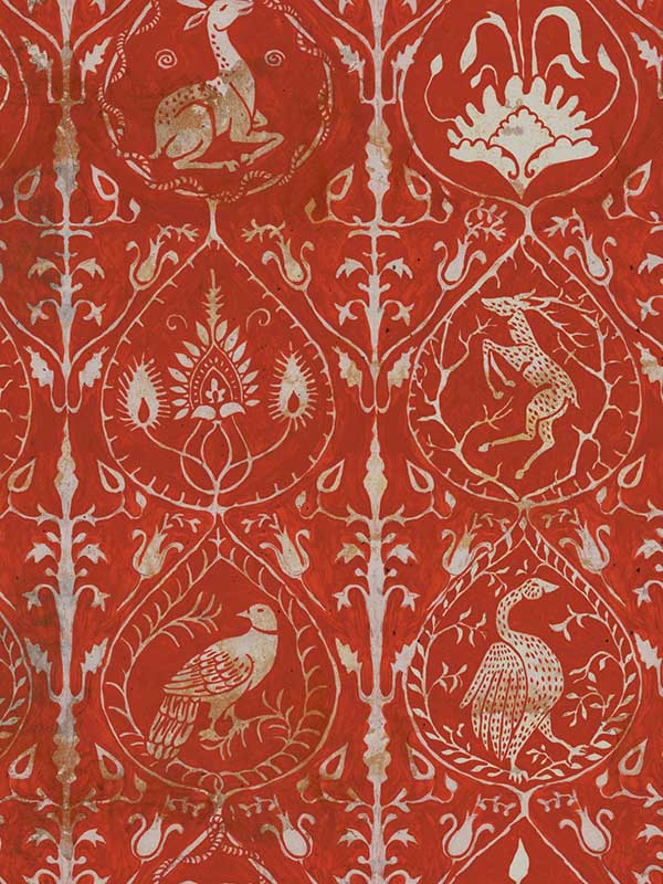 Hunters Tapestry fabric in red taupe color - pattern number WP20546 - by Mind the Gap in the Transylvanian Roots collection