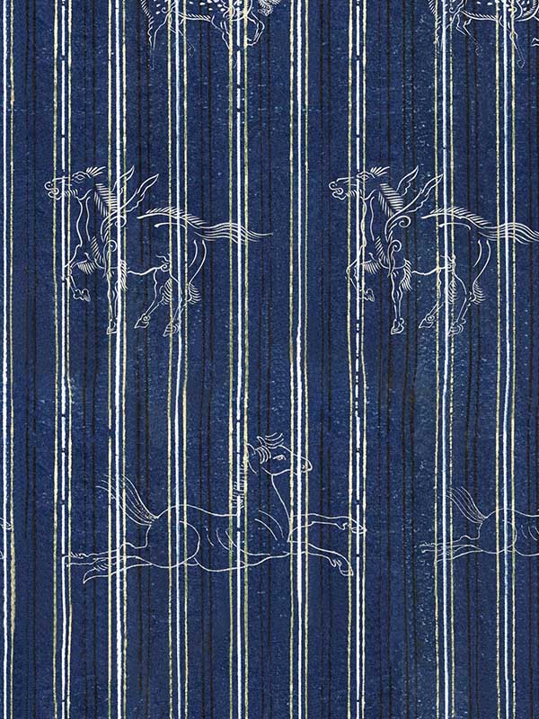 A Fable fabric in indigo white black color - pattern number WP30003 - by Mind the Gap in the Transylvanian Roots collection