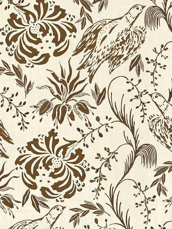Folk Embroidery wallpaper in tobacco off white color - pattern number WP30017 - by Mind the Gap in the Transylvanian Roots collection