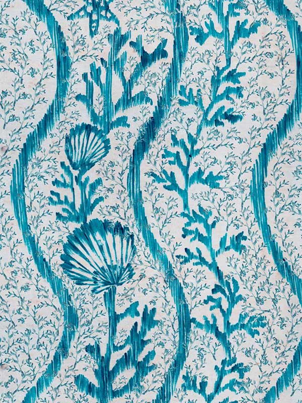 Koralion fabric in aquamarine color - pattern number WP30045 - by Mind the Gap in the Sundance Villa collection