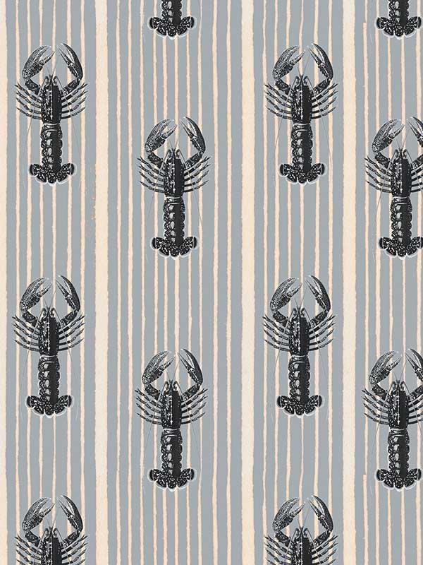 Mediterranean Lobsters fabric in light grey color - pattern number WP30063 - by Mind the Gap in the Sundance Villa collection