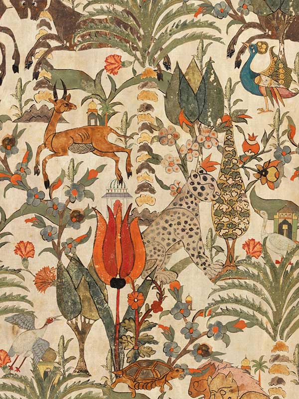Algerian Tale fabric in taupe red brown green color - pattern number WP20740 - by Mind the Gap in the Tales of Maghreb collection