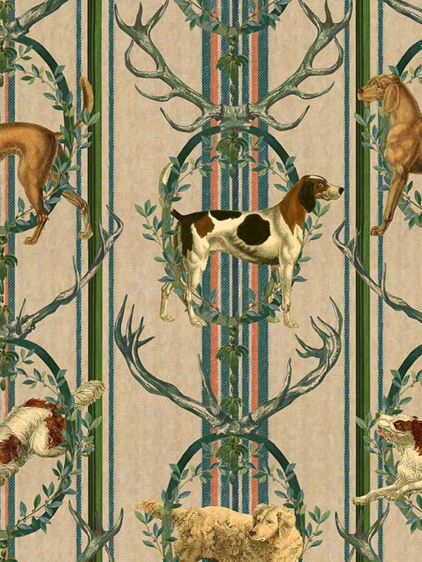 Mountain Dogs fabric in taupe color - pattern number WP20674 - by Mind the Gap in the Tyrol collection