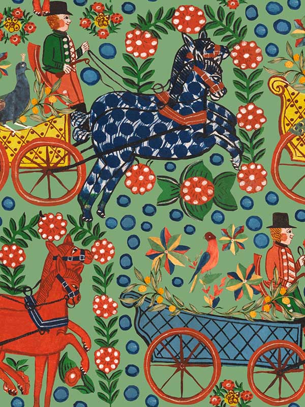Fasnacht fabric in absinth color - pattern number WP20679 - by Mind the Gap in the Tyrol collection