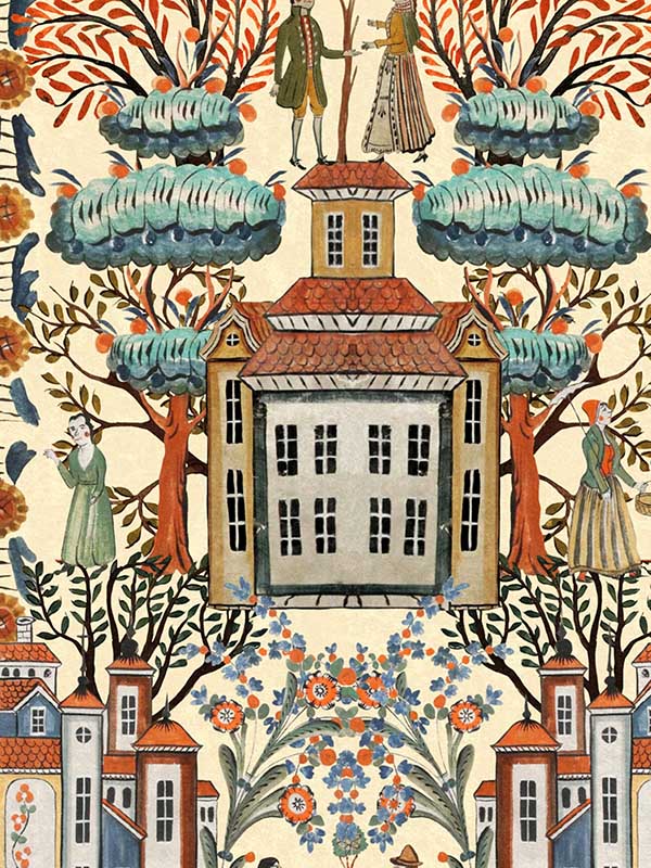 Tales Of Tyrol fabric in taupe color - pattern number WP20684 - by Mind the Gap in the Tyrol collection