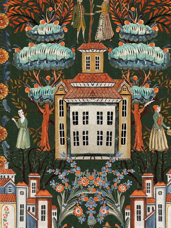 Tales Of Tyrol fabric in peat black color - pattern number WP20685 - by Mind the Gap in the Tyrol collection