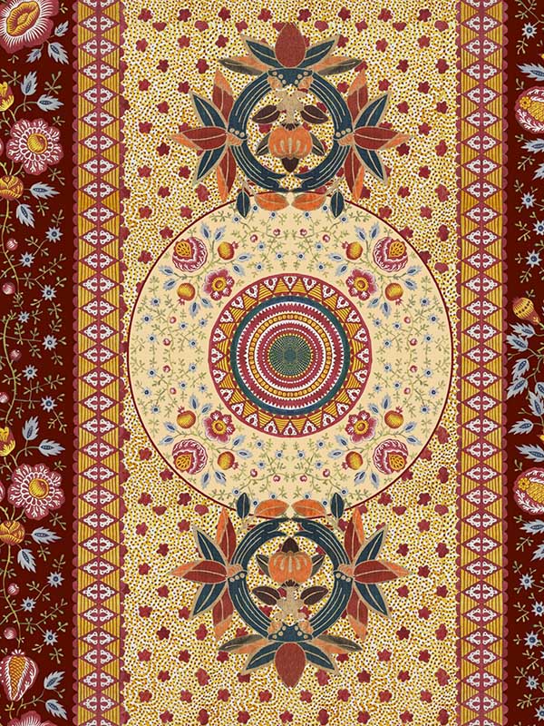 Erbstuck fabric in burgunder color - pattern number WP20703 - by Mind the Gap in the Tyrol collection