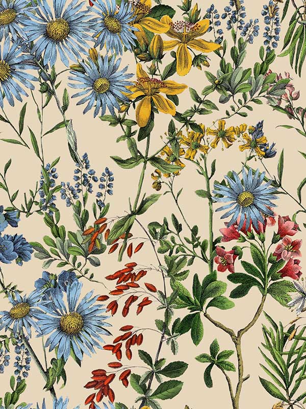Summerish fabric in taupe color - pattern number WP20308 - by Mind the Gap in the Wallpaper Collectables collection
