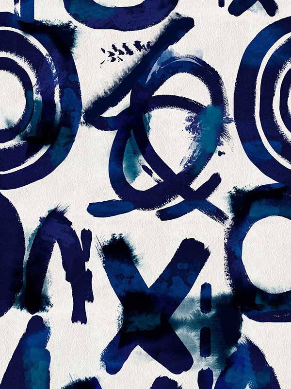 Spontaneus fabric in blue color - pattern number WP20327 - by Mind the Gap in the Wallpaper Collectables collection