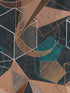 Perspectives fabric in black copper turquoise color - pattern number WP20328 - by Mind the Gap in the Wallpaper Collectables collection