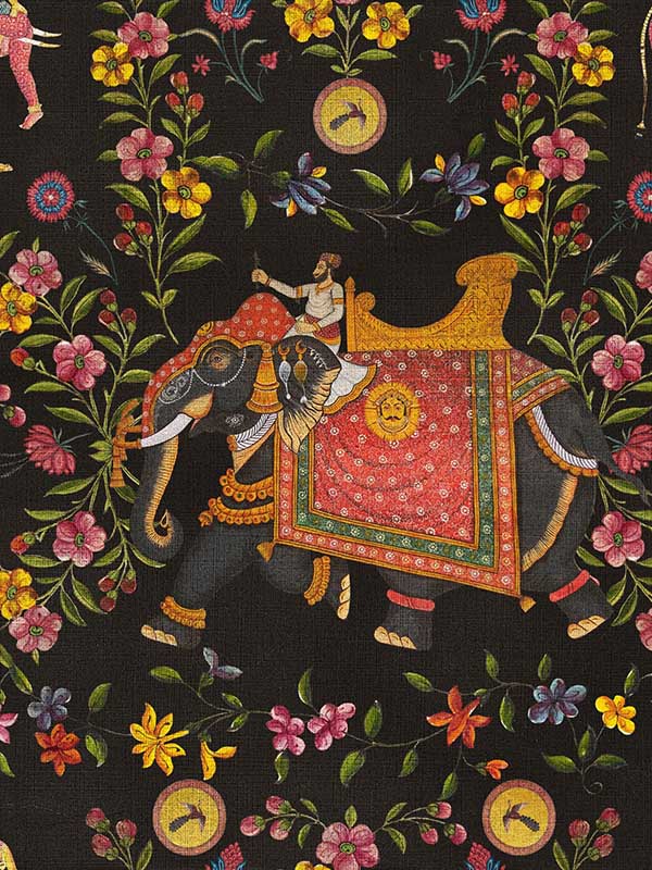 Aristocracy fabric in anthracite color - pattern number WP20404 - by Mind the Gap in the Wallpaper Collectables collection