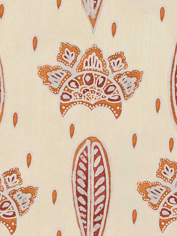 Bethel Batik fabric in taupe red orange color - pattern number WP30078 - by Mind the Gap in the Woodstock collection