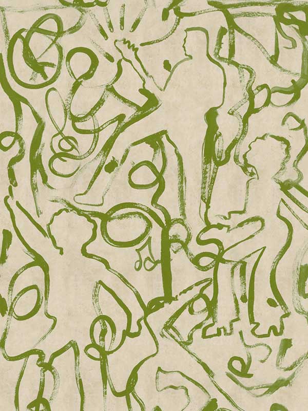 On The Stage fabric in greenery color - pattern number WP30091 - by Mind the Gap in the Woodstock collection