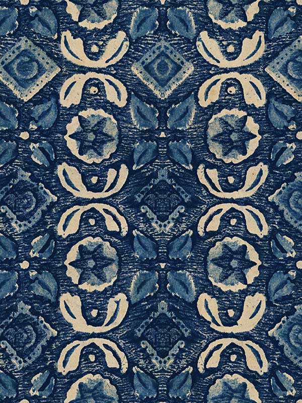 Varanasi fabric in indigo color - pattern number WP30099 - by Mind the Gap in the Woodstock collection