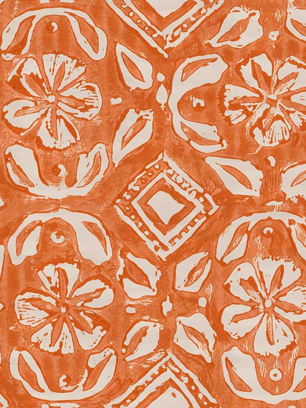 Chimney Cake fabric in clementine color - pattern number WP20798 - by Mind the Gap in the Minnie Kemp X collection
