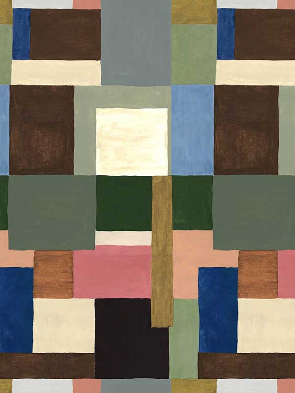 Read The Room fabric in green brown blue pink taupe color - pattern number WP20800 - by Mind the Gap in the Minnie Kemp X collection