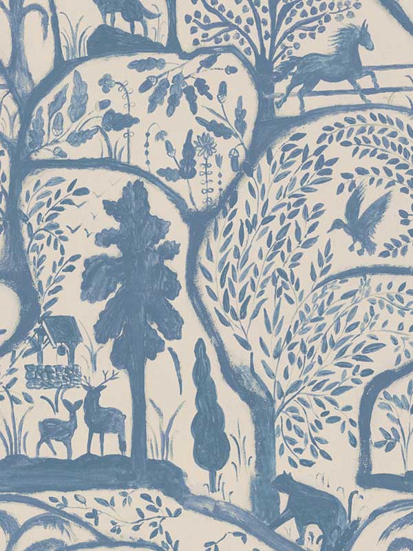 The Enchanted Woodland fabric in dusk color - pattern number WP20813 - by Mind the Gap in the Minnie Kemp X collection