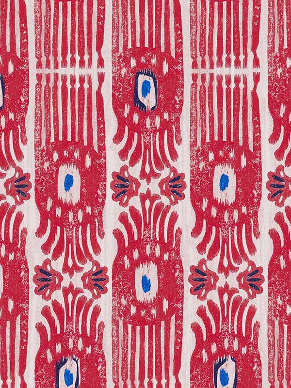 Ikat fabric in raspberry ripple color - pattern number WP20819 - by Mind the Gap in the Minnie Kemp X collection