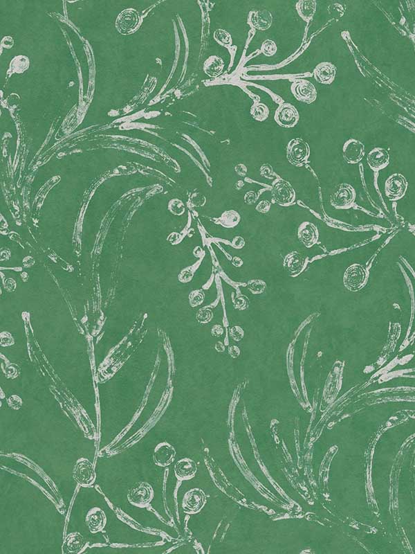 Wallflower wallpaper in moss color - pattern number WP20821 - by Mind the Gap in the Minnie Kemp X collection