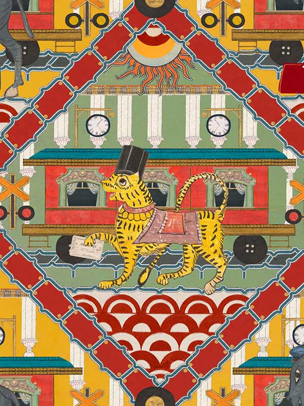 Gare Du Nord fabric in lemon color - pattern number WP20773 - by Mind the Gap in the Orient Express collection