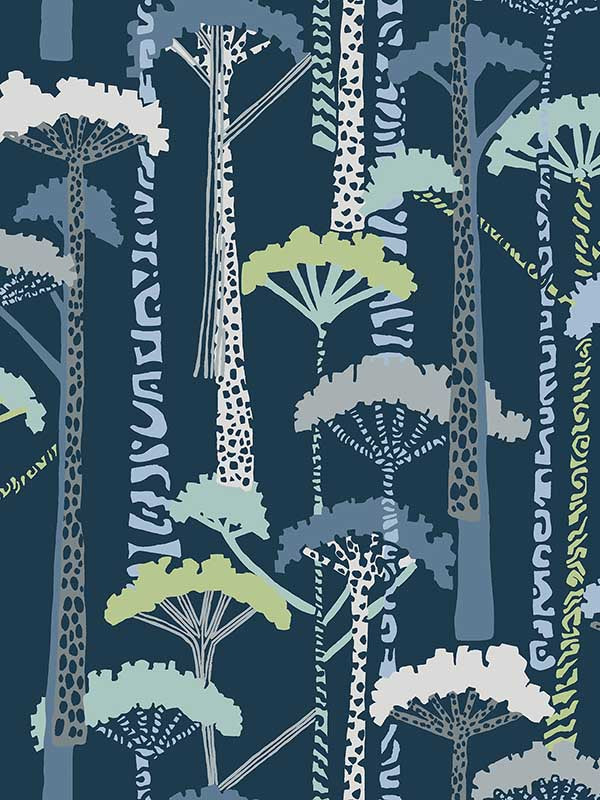 Unify Forest fabric in indigo color - pattern number 4146-27208 - by A Street Prints in the Harmony collection