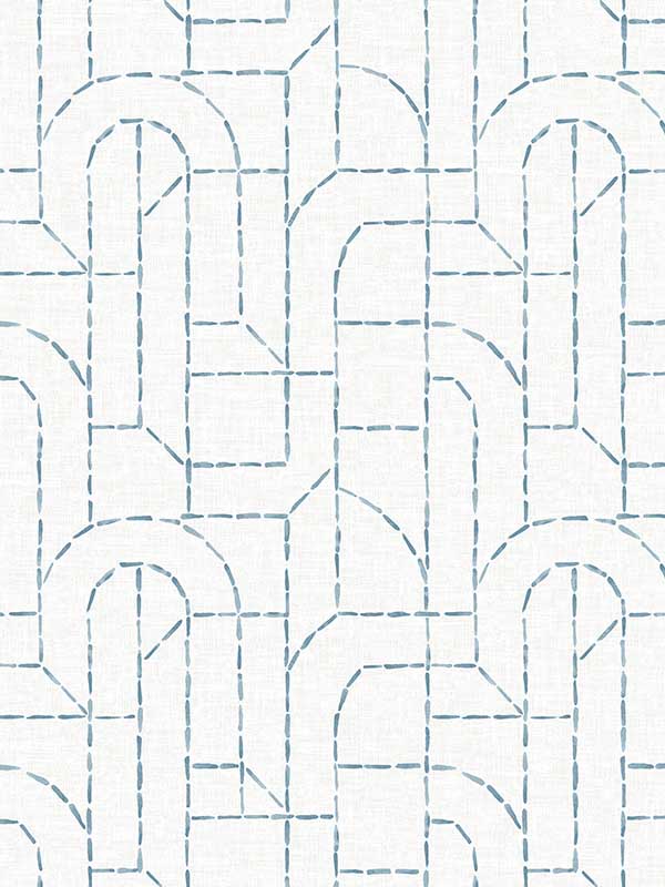 Integrity Arched Outlines fabric in blue color - pattern number 4146-27222 - by A Street Prints in the Harmony collection