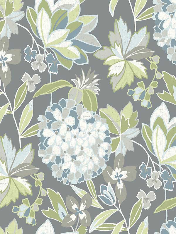 Valdivian Floral fabric in aqua color - pattern number 4146-27227 - by A Street Prints in the Harmony collection