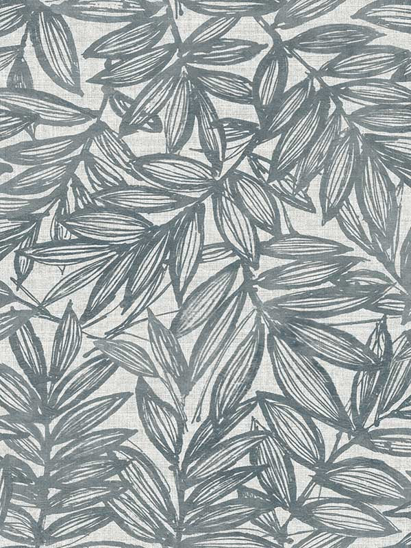 Rhythmic Leaf wallpaper in denim color - pattern number 4146-27230 - by A Street Prints in the Harmony collection