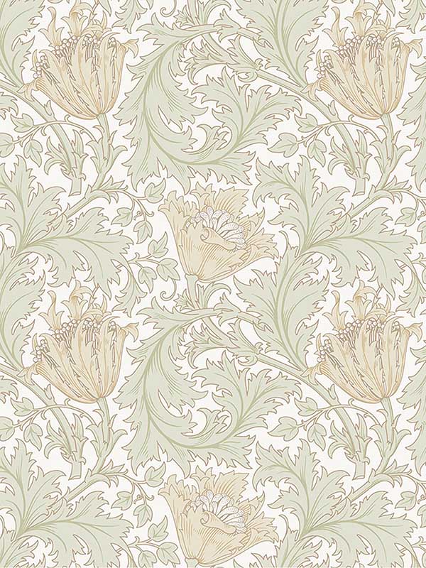 Anemone Floral Trail fabric in light green color - pattern number 4153-82002 - by A Street Prints in the Hidden Treasures Volume 1 collection