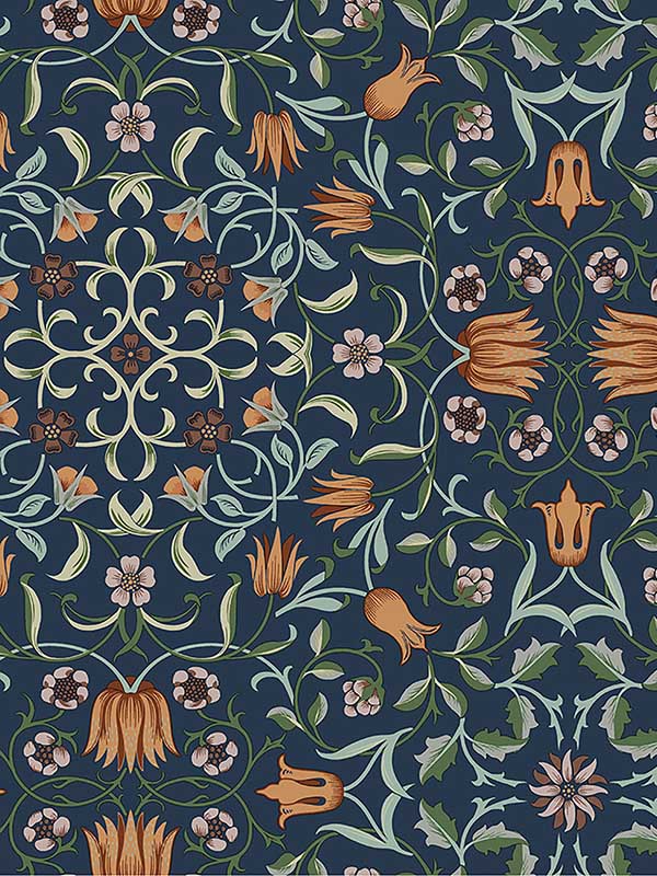 No 1 Holland Park Floral fabric in dark blue color - pattern number 4153-82010 - by A Street Prints in the Hidden Treasures Volume 1 collection