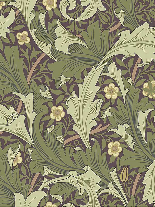 Granville Leafy Vine fabric in plum color - pattern number 4153-82013 - by A Street Prints in the Hidden Treasures Volume 1 collection