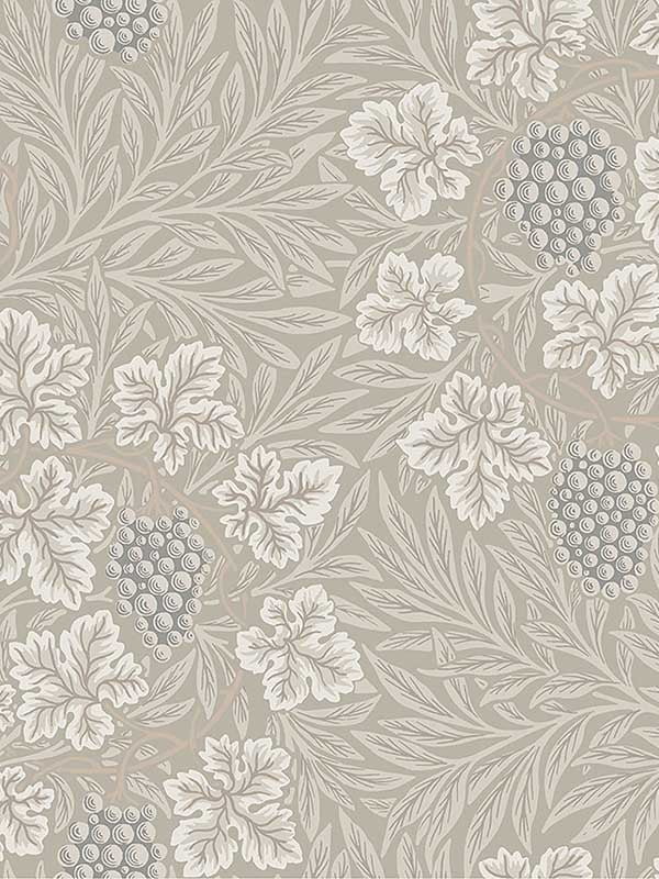 Vine Woodland Fruits fabric in light grey color - pattern number 4153-82017 - by A Street Prints in the Hidden Treasures Volume 1 collection