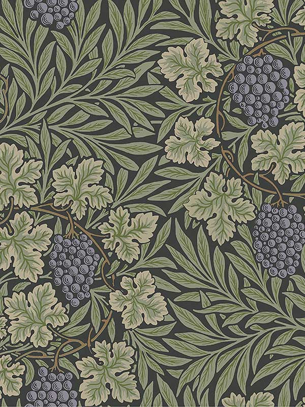 Vine Woodland Fruits fabric in green color - pattern number 4153-82019 - by A Street Prints in the Hidden Treasures Volume 1 collection