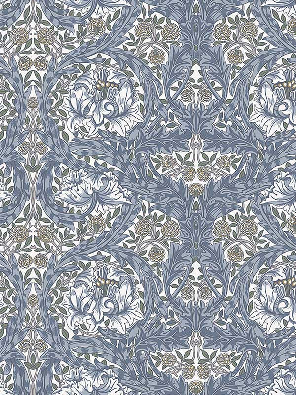 African Marigold Floral wallpaper in blue color - pattern number 4153-82024 - by A Street Prints in the Hidden Treasures Volume 1 collection