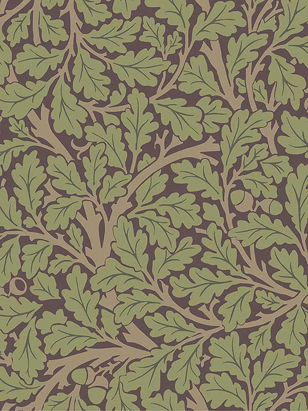 Oak Tree Leaf fabric in plum color - pattern number 4153-82029 - by A Street Prints in the Hidden Treasures Volume 1 collection