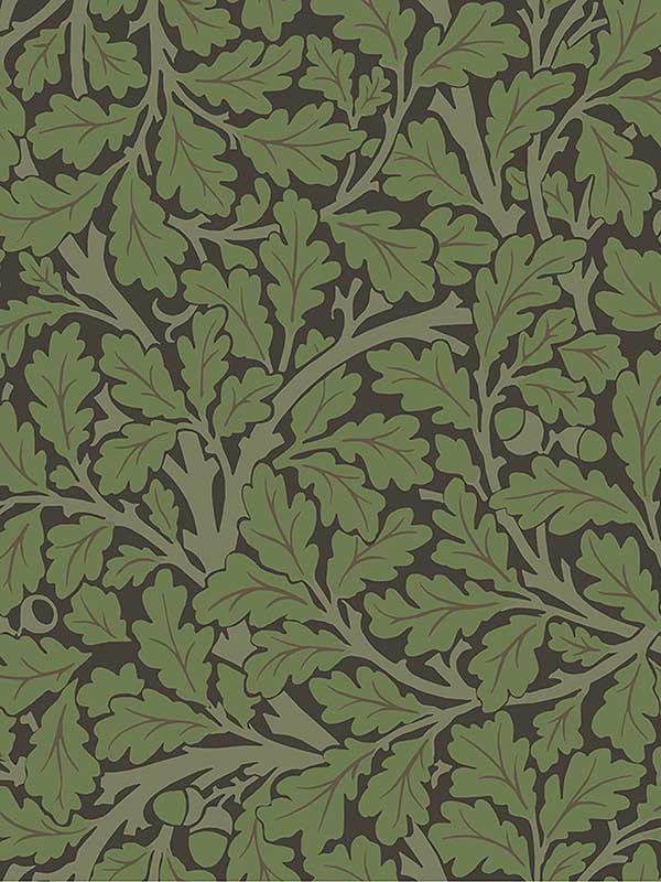 Oak Tree Leaf fabric in black color - pattern number 4153-82030 - by A Street Prints in the Hidden Treasures Volume 1 collection