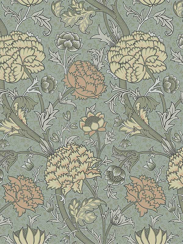 Cray Floral Trail fabric in light blue color - pattern number 4153-82034 - by A Street Prints in the Hidden Treasures Volume 1 collection