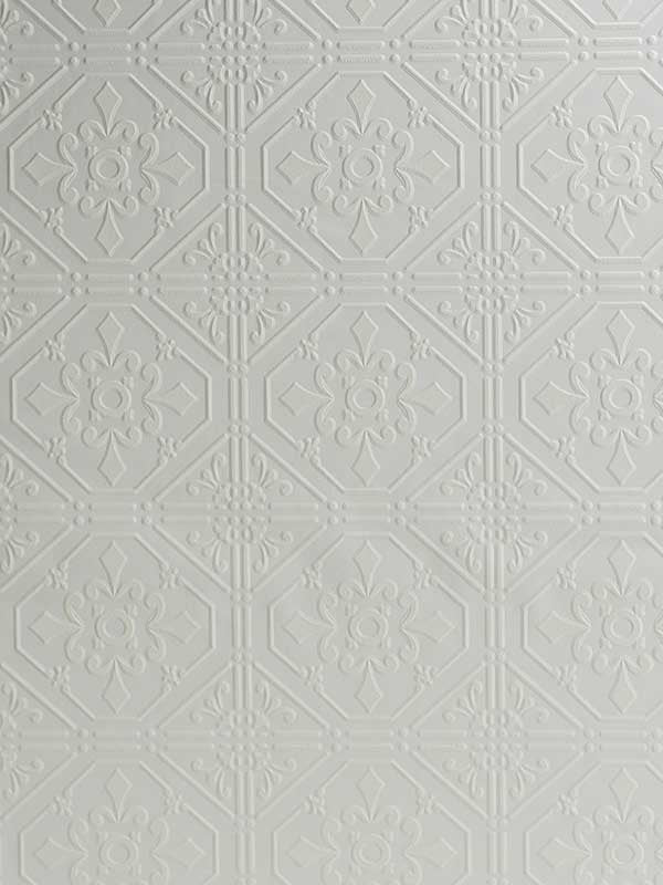 Brooklyn Tin Paintable wallpaper in white color - pattern number 4134-93996 - by Chesapeake in the Wildflower collection