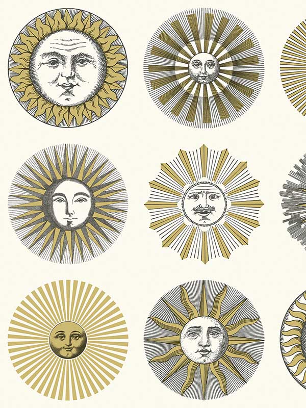 Soli fabric in cream and gold color - pattern number 123/1002.CS.0 - by Cole and Son in the Fornasetti Senza Tempo II collection