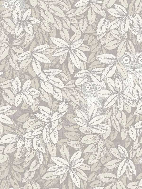 Foglie E Civette wallpaper in white color - pattern number 123/11052.CS.0 - by Cole and Son in the Fornasetti Senza Tempo II collection