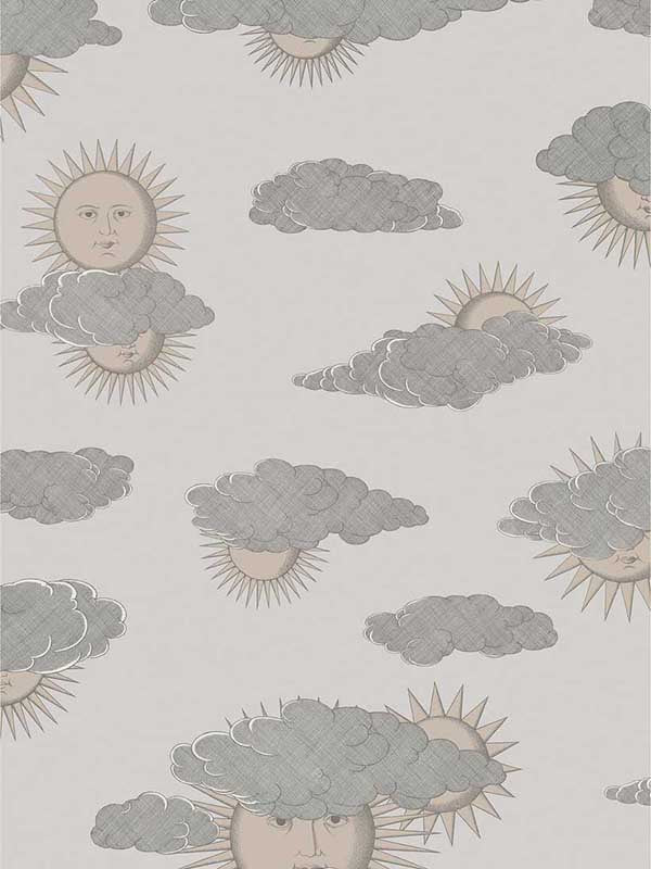 Soli E Nuvole fabric in beige color - pattern number 123/2009.CS.0 - by Cole and Son in the Fornasetti Senza Tempo II collection