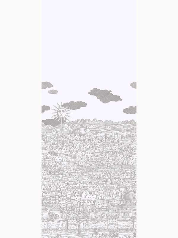 Vista Mediterranea fabric in neutral color - pattern number 123/3015.CS.0 - by Cole and Son in the Fornasetti Senza Tempo II collection