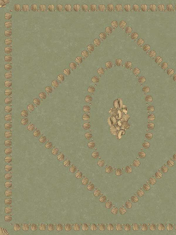 Conchiglie wallpaper in ivy color - pattern number 123/5026.CS.0 - by Cole and Son in the Fornasetti Senza Tempo II collection