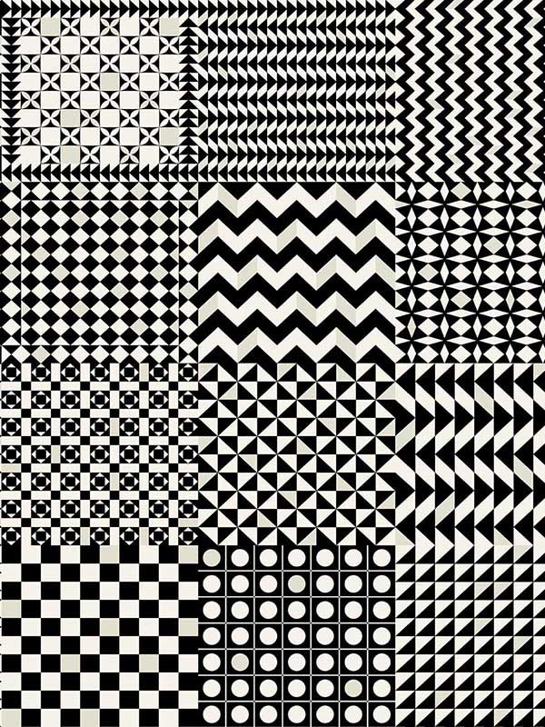 Geometrico wallpaper in black and white color - pattern number 123/7032.CS.0 - by Cole and Son in the Fornasetti Senza Tempo II collection